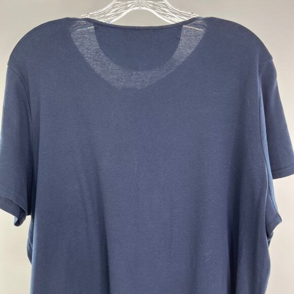 RALPH LAUREN Navy Blue Short Sleeve Henley Pullover Soft Shirt L - Picture 3 of 9